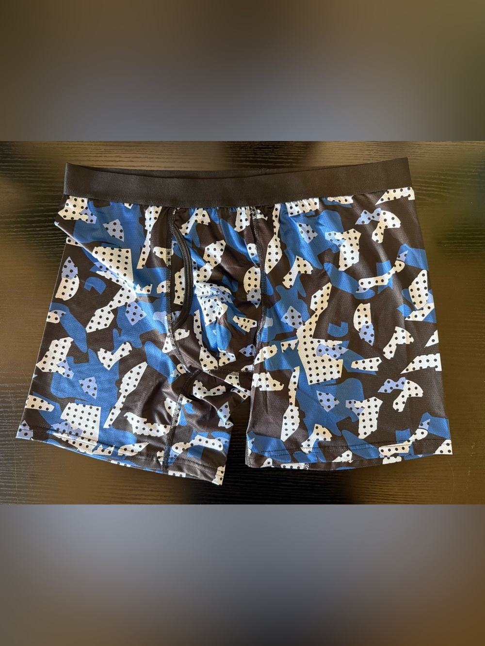 Men's Patterned Boxer Briefs in Blue, White & Black